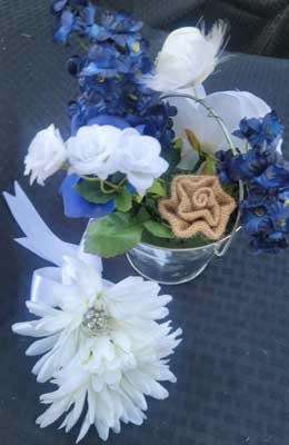 Blue and white Centerpieces