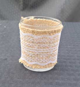 Burlap Votive