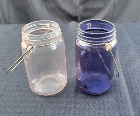 Pink and Blue Candle Jars