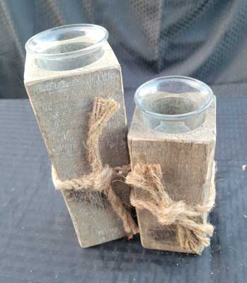 Tall Wood Votives