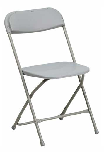 Grey Folding Chair for rent Springfield, MO