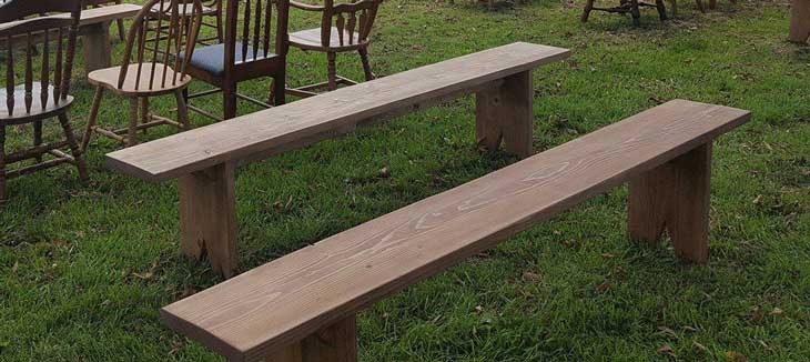 Wooden Benches for event seating